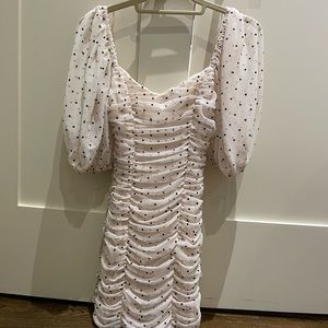 Mini white with black polka dot dress